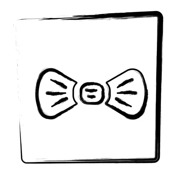 Ikona Krawata Rama Szczotki Ilustracja Wektora — Wektor stockowy