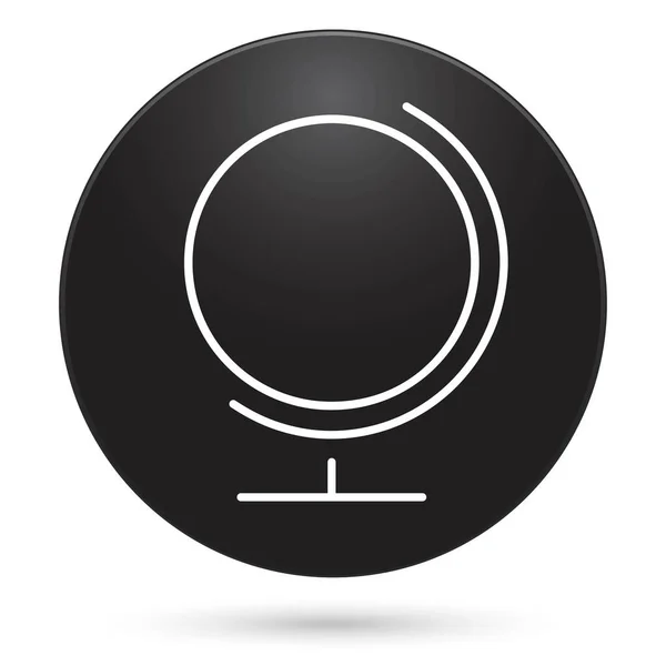Ikona Globe Tlačítko Černý Kruh Vektorová Ilustrace — Stockový vektor