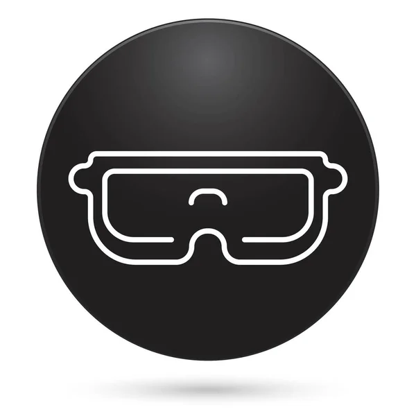 Icono Gafas Botón Círculo Negro Ilustración Vectorial — Vector de stock