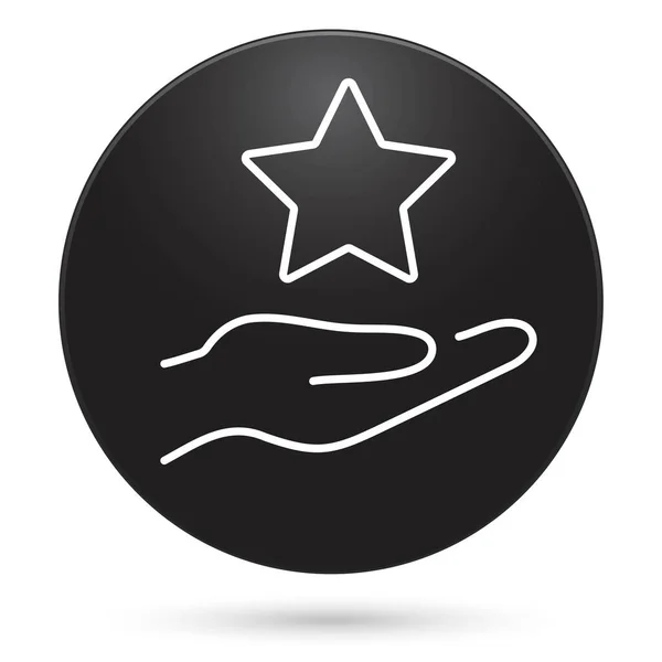 Значок Звезды Кнопка Черного Круга Векторная Иллюстрация — стоковый вектор