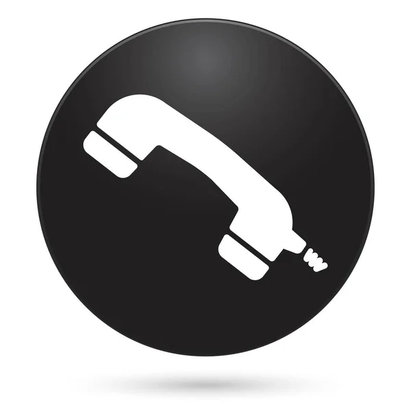 携帯電話のアイコン 黒丸ボタン ベクトルイラスト — ストックベクタ