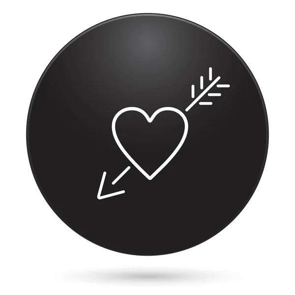 Icono Flecha Del Corazón Botón Círculo Negro Ilustración Vectorial — Vector de stock
