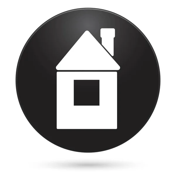 House Icon Black Circle Button Vector Illustration — Stock Vector