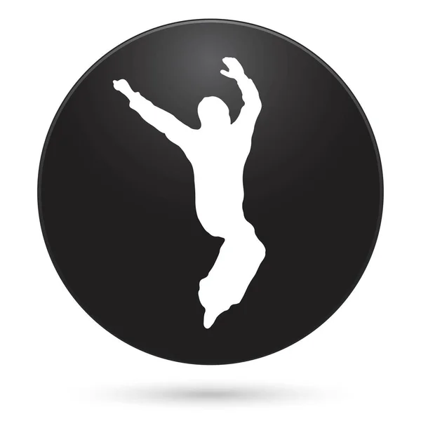 Иконка Человека Кнопка Черного Круга Векторная Иллюстрация — стоковый вектор