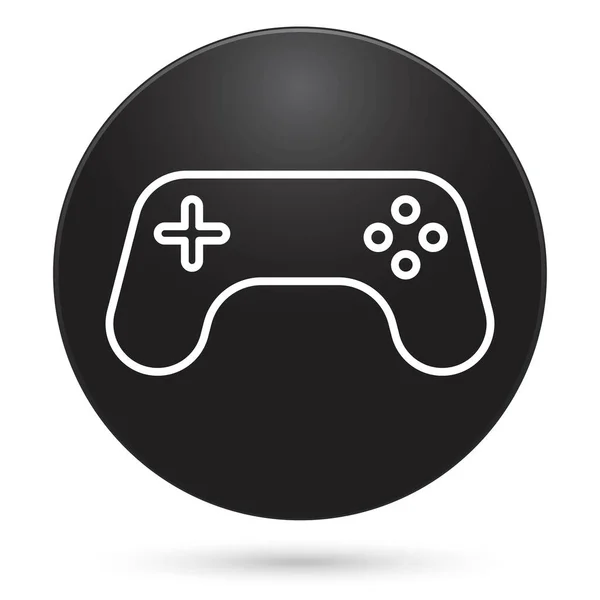 Icono Del Gamepad Botón Círculo Negro Ilustración Vectorial — Vector de stock