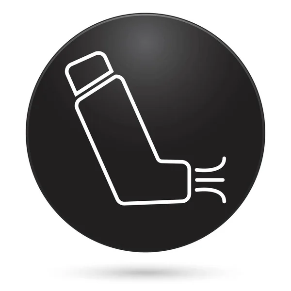 吸入器のアイコン 黒丸ボタン ベクトルイラスト — ストックベクタ