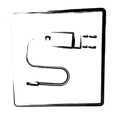    Şarj simgesi. Fırça çerçevesi. Vektör illüstrasyonu.