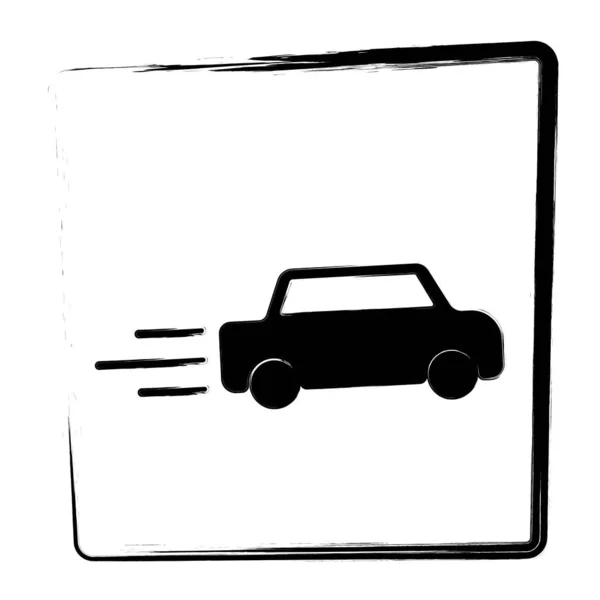 Icona Dell Auto Cornice Pennello Illustrazione Vettoriale — Vettoriale Stock