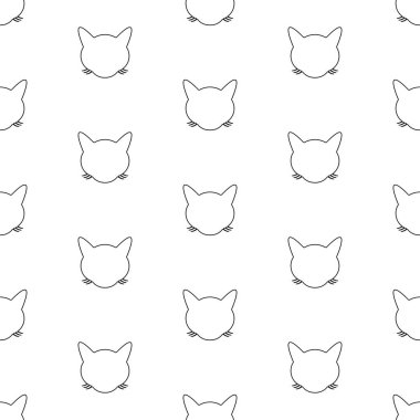 Beyaz arkaplanda izole kedi ağızlık deseni.