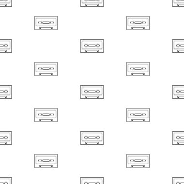 Beyaz arkaplanda izole edilmiş ses kasedi deseni.