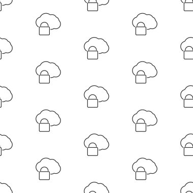 asma kilit bulutsuz desen beyaz arkaplanda izole.