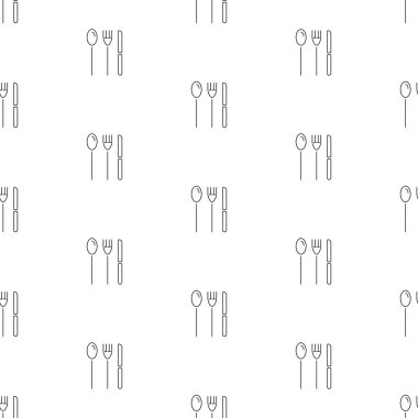 Çatal bıçaksız desen beyaz arkaplanda izole edildi.