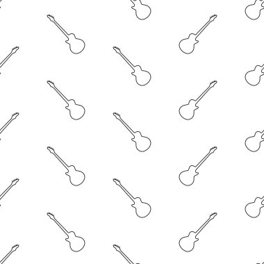 guitar seamless pattern isolated on white background.