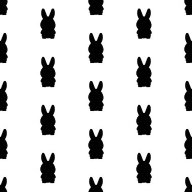 Beyaz arkaplanda izole edilmiş tavşansız desen.