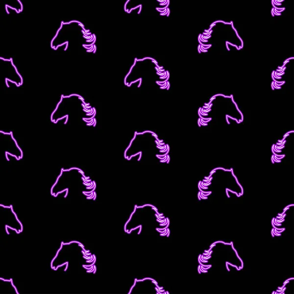 Horse Seamless Pattern Bright Vector Illustration — 图库矢量图片