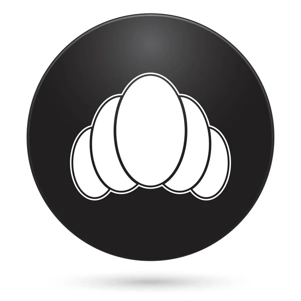 Egg Icon Black Circle Button Vector Illustration — Vetor de Stock