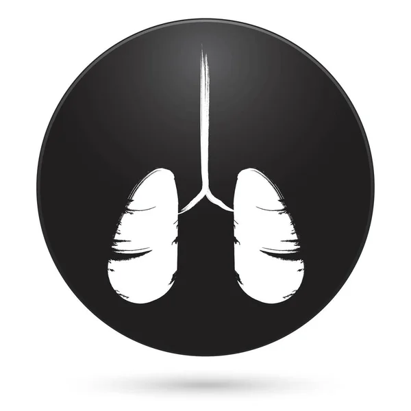 Lungs Human Icon Black Circle Button Vector Illustration — 图库矢量图片