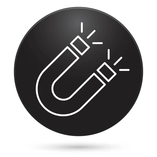 Magnet Icon Black Circle Button Vector Illustration — Stockový vektor