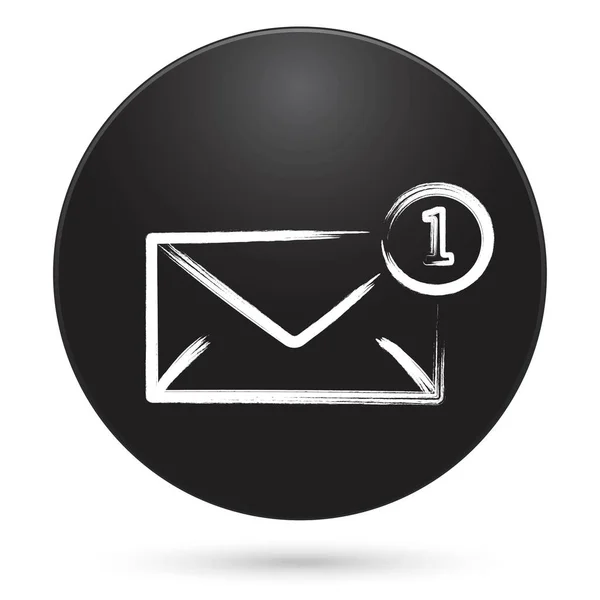 Message Icon Black Circle Button Vector Illustration — ストックベクタ