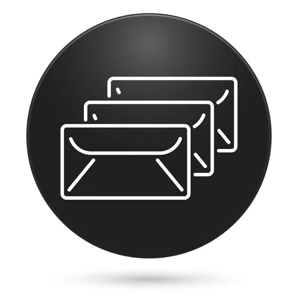 Envelope Icon Black Circle Button Vector Illustration — ストックベクタ