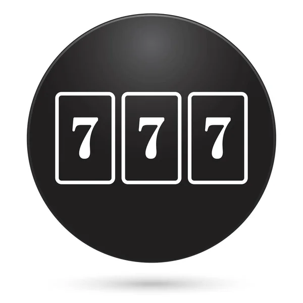 777 Ikon Fekete Kör Gomb Vektor Illusztráció — Stock Vector