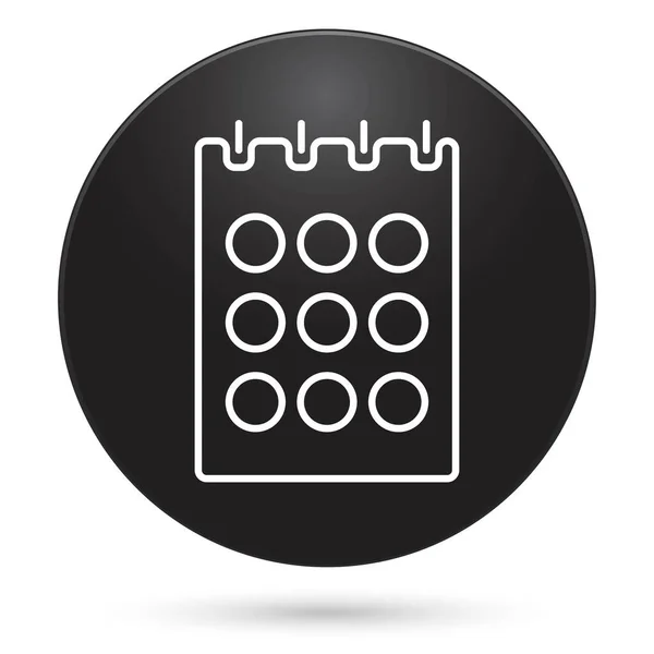Notepad Icon Black Circle Button Vector Illustration — Image vectorielle