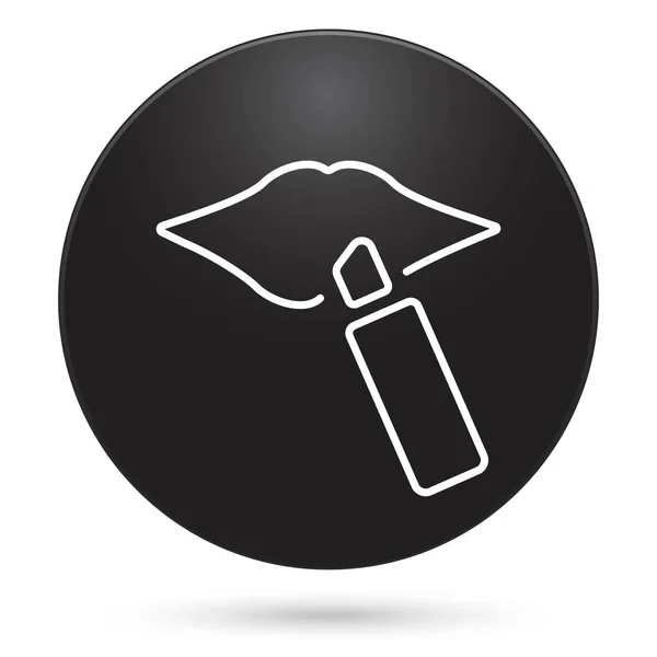 Makeup Icon Black Circle Button Vector Illustration — ストックベクタ