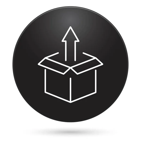 Product Release Icon Black Circle Button Vector Illustration — Stockvektor