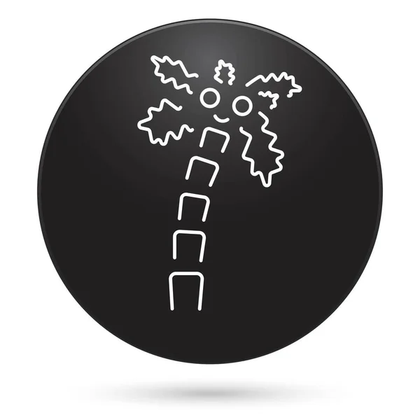 Palm Tree Icon Black Circle Button Vector Illustration — Image vectorielle