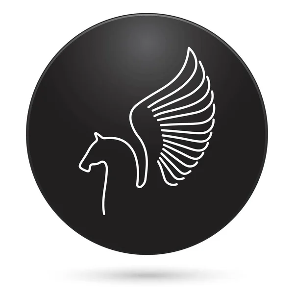 Paard Icoon Zwarte Cirkel Knop Vector Illustratie — Stockvector