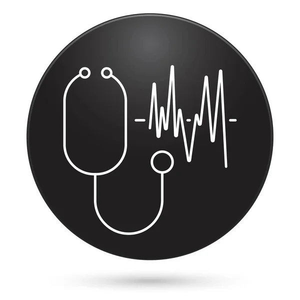 Phon Endoscope Icon Black Circle Button Vector Illustration —  Vetores de Stock