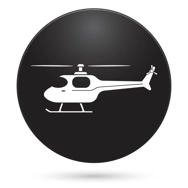 Helicopter Icon Black Circle Button Vector Illustration — Stockvector