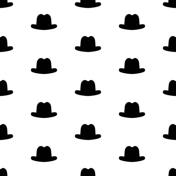 Sombrero Patrón Inconsútil Aislado Sobre Fondo Blanco — Vector de stock