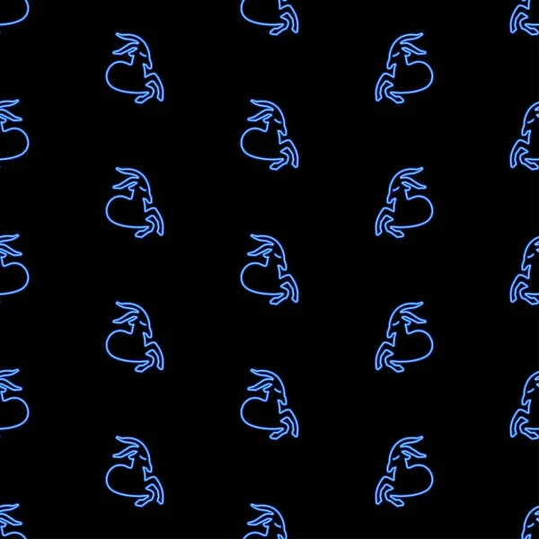 Безшовний Візерунок Зодіаку Козерога Яскрава Векторна Ілюстрація Чорному Фоні Векторні — стоковий вектор