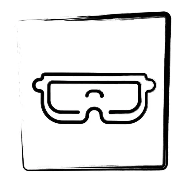 Glasses Framed Brush Strokes Vector Illustration — Stockvector
