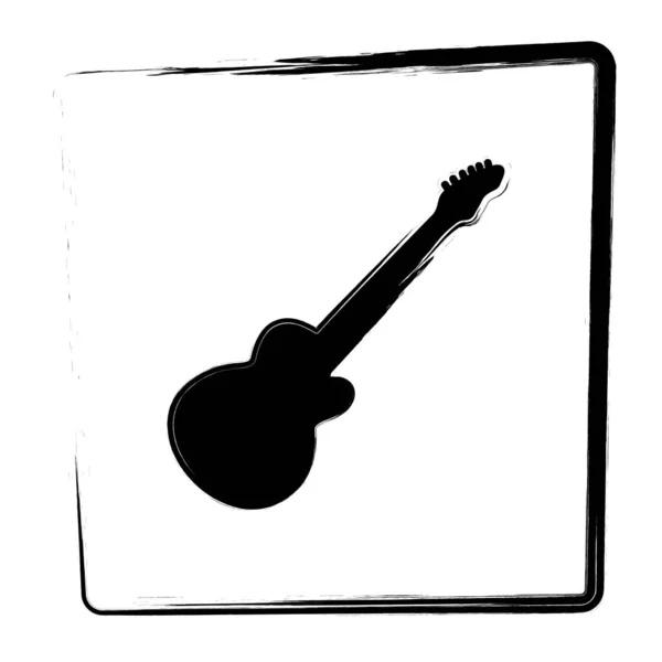 Guitar Framed Brush Strokes Vector Illustration — Stock vektor