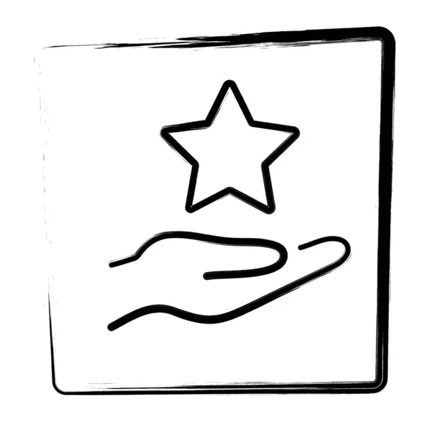 Звезда Рук Мазки Кисти Рамке Векторная Иллюстрация — стоковый вектор