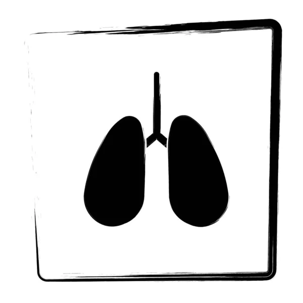 Lungs Human Strokes Frame Vector Illustration — Image vectorielle