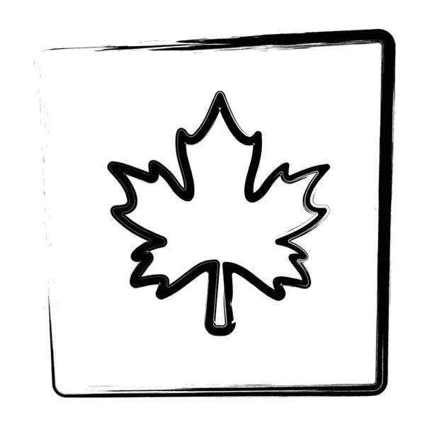 Maple Leaf Strokes Frame Vector Illustration — Vetor de Stock