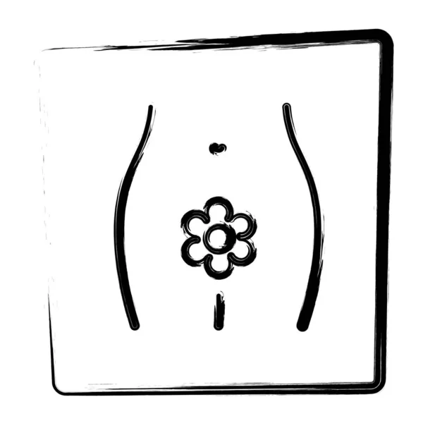 Menstrual Cycle Icon Framed Brush Strokes Vector Illustration — Stok Vektör