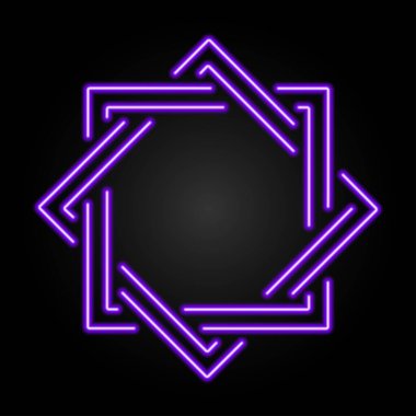 Lakshmi neon tabelasının yıldızı, modern parlayan pankart tasarımı, renkli modern tasarım trendleri siyah arka planda. Vektör illüstrasyonu.