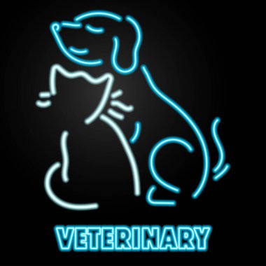 Voleybol neon ışığı, modern parlayan pankart tasarımı, renkli modern tasarım trendleri siyah arka planda. Vektör illüstrasyonu.