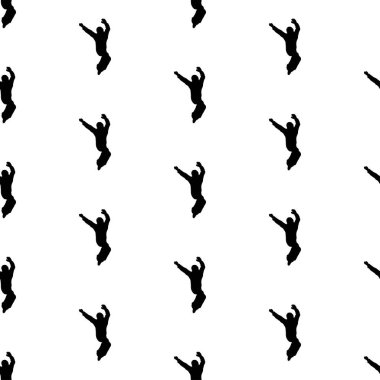beyaz arkaplanda izole edilmiş dansçı deseni.