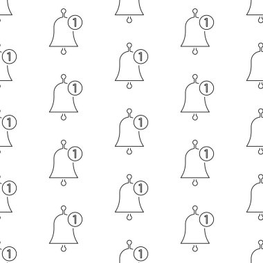 Beyaz arkaplanda izole edilmiş alarm zilsiz desen.