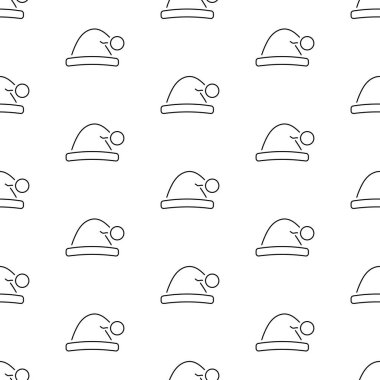 Beyaz arka planda izole edilmiş noel baba şapkası deseni..