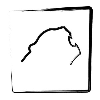 Kaplan ikonu. Fırça çerçevesi. Vektör illüstrasyonu.