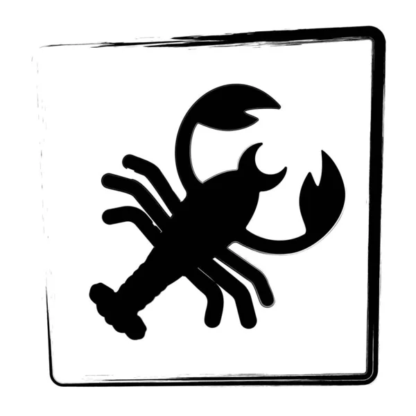 Zodiac kanser ikonu. fırça çerçevesi vektör illüstrasyonu.