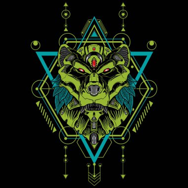 Mecha Bear with Army Color can use for poster and art prints