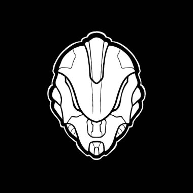 Cyber Head Illustration poster tasarımı ve oyun logosu için kullanılabilir