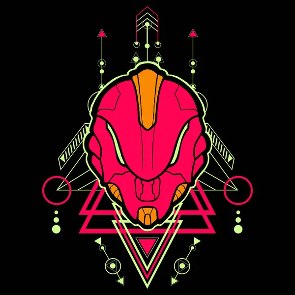 Cyber Head Illustration poster tasarımı ve oyun logosu için kullanılabilir